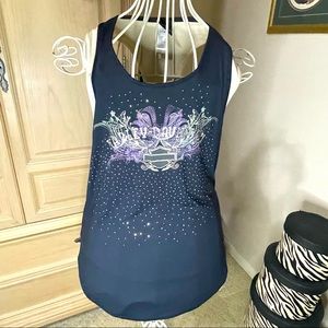 Black Harley-Davidson Sleeveless Ladies T-Shirt